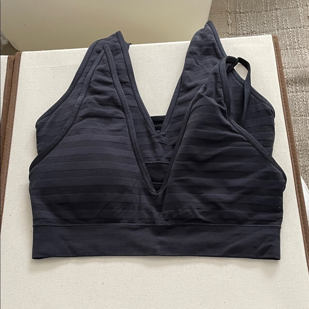 Jockey Black Striped Sports Bra